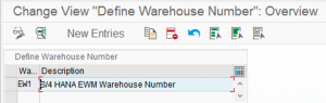 Create Warehouse Number in EWM